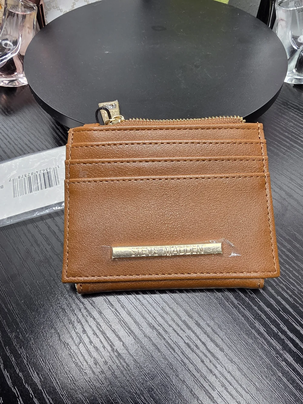 Steve Madden Women’s Tan Leather Card Wallet
